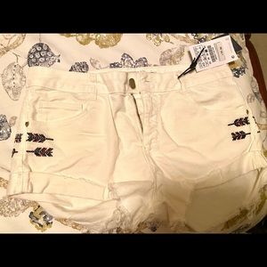 Zara (Trafaluc) Denim Shorts with Boho embellishment.